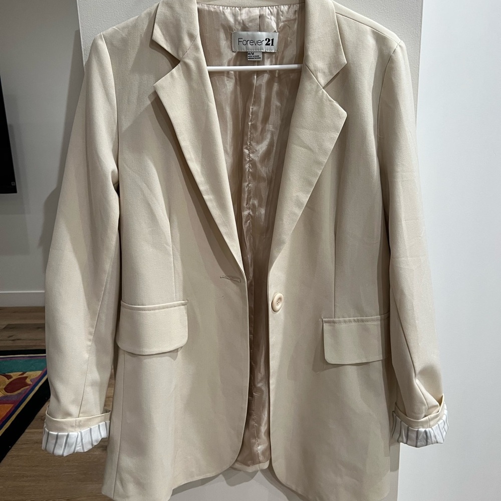 Forever 21 Cream Women's Blazer